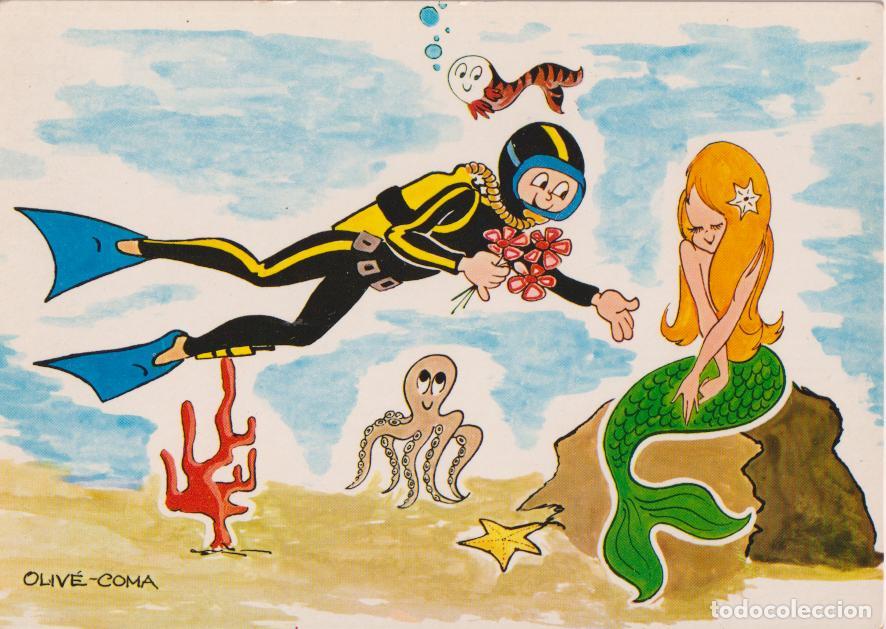 Postales: ILUSTRADOR: OLIV&Eacute;-COMA, DEPORTES, CAZADOR SUBMARINO, ATENCI&Oacute;N A NEPTUNO! - SAVIR N&ordm;515 - S/C