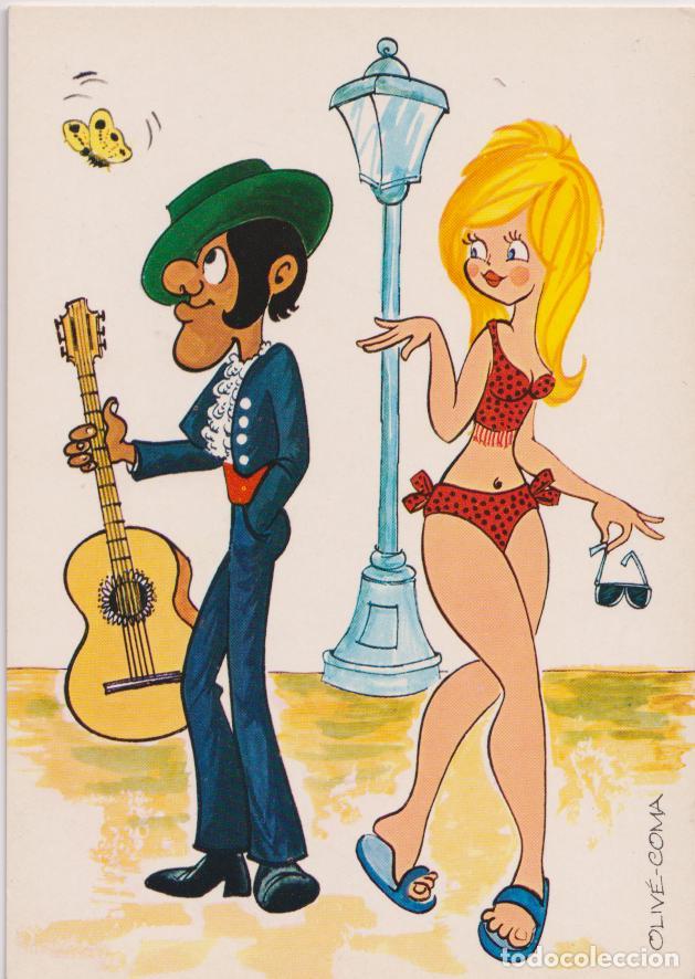 Postales: ILUSTRADOR: OLIV&Eacute;-COMA, VACACIONES, GUITARRISTA DISTRAIDO - SAVIR N&ordm;506 - S/C