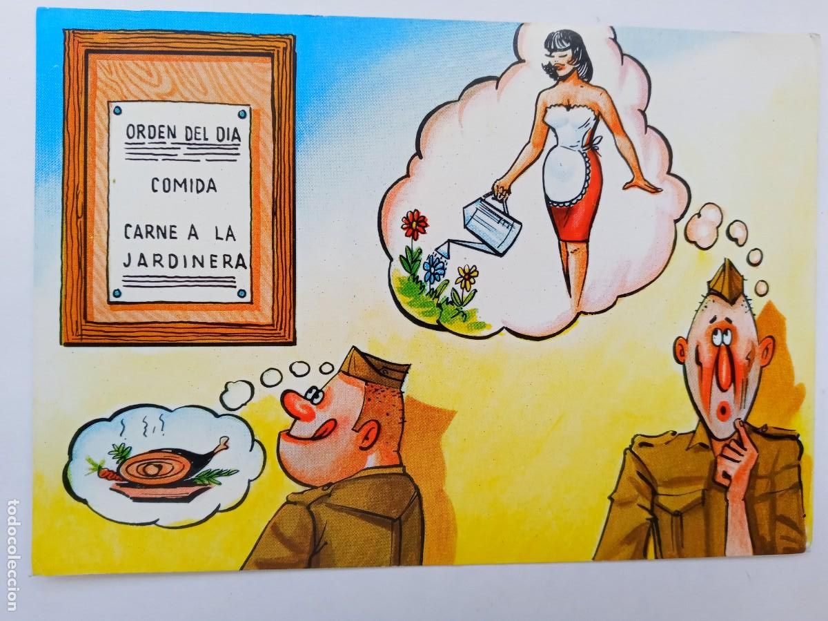 Postales: POSTAL HUMOR&Iacute;STICA CON DIBUJO DE MILITARES. A&Ntilde;OS 70