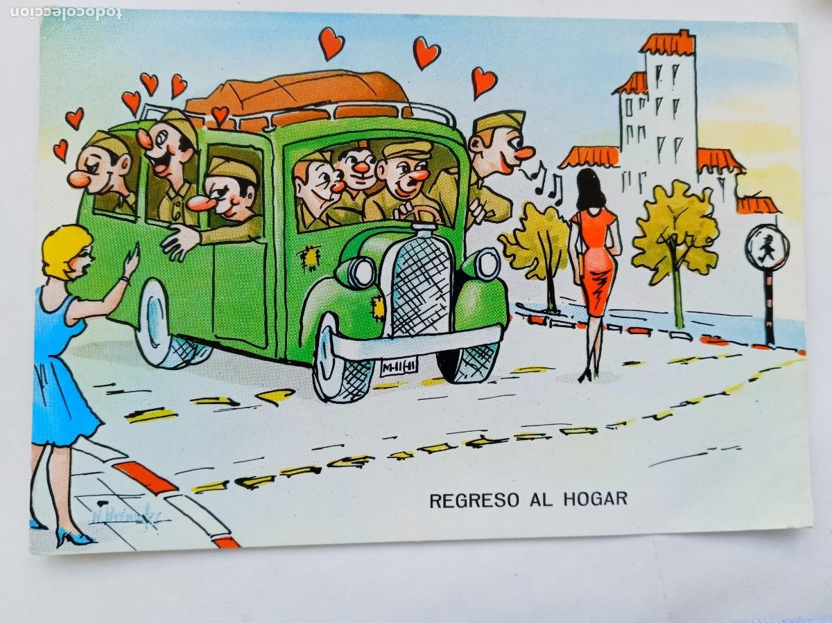 Postales: POSTAL HUMOR&Iacute;STICA CON DIBUJO DE MILITARES. A&Ntilde;OS 70