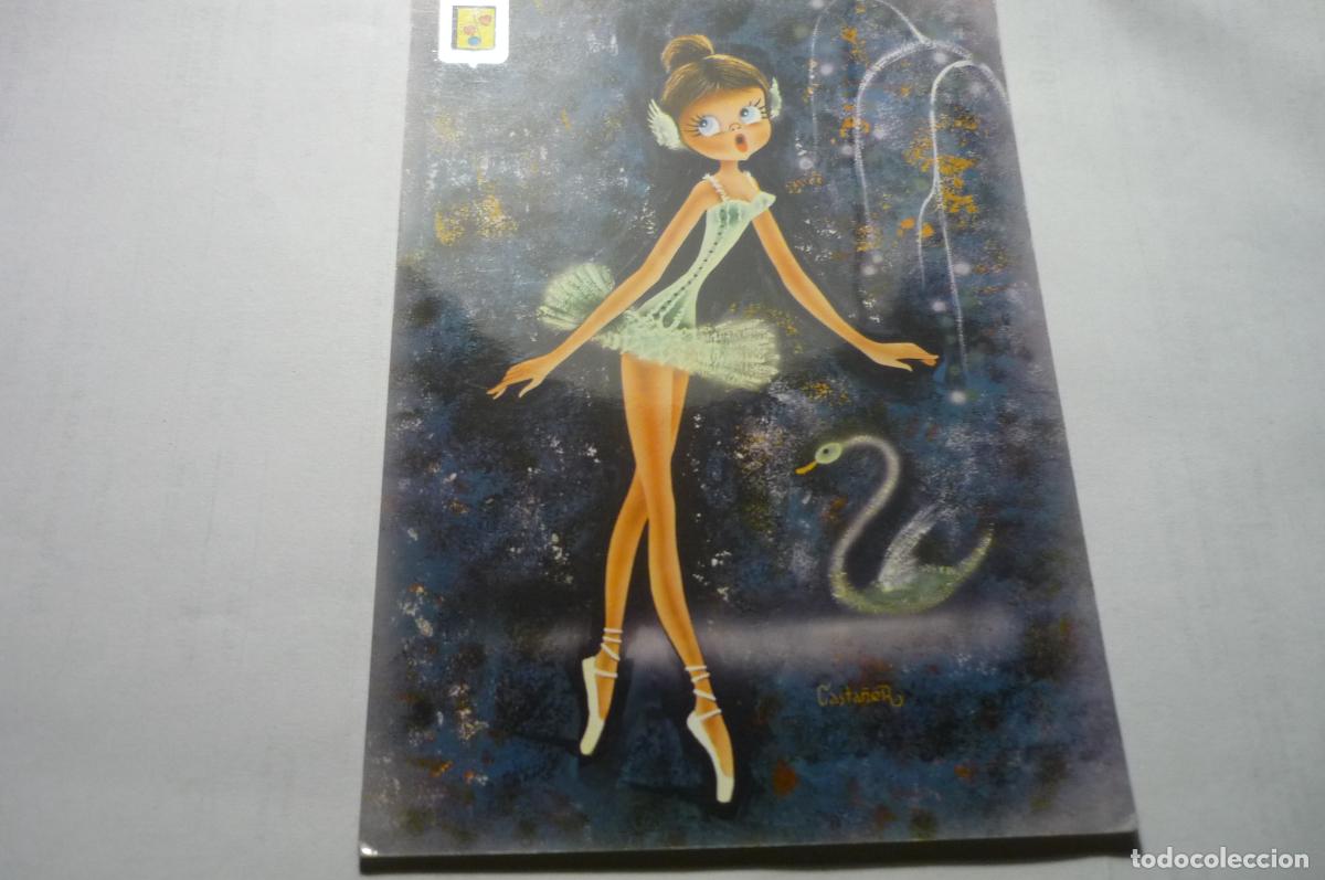 Postales: postal dibujo casta&ntilde;er bailarina ballet