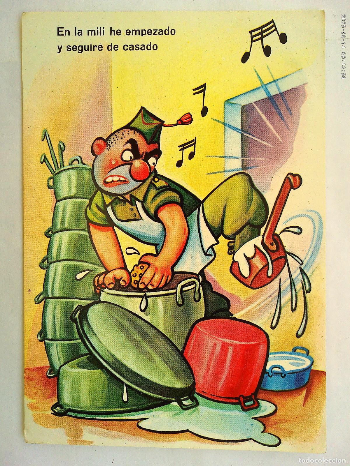 Postkarten: POSTAL HUMORISTICA CON DIBUJO DE MILITAR . A&Ntilde;OS 70