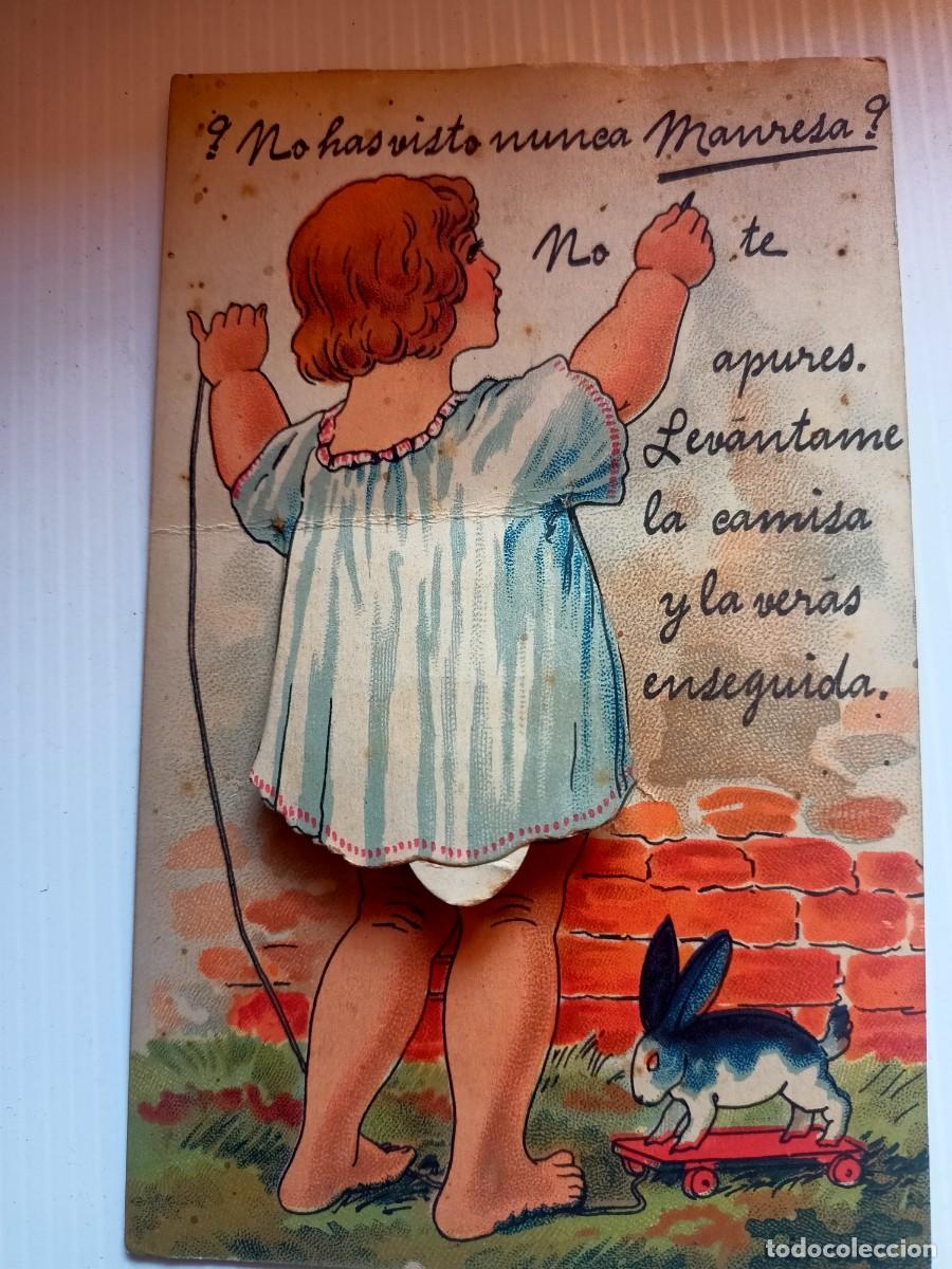 Postales: POSTAL &iquest;NO HAS VISTO NUNCA MANRESA? NO TE APURES LEVANTAME LA CAMISA Y LA VERAS