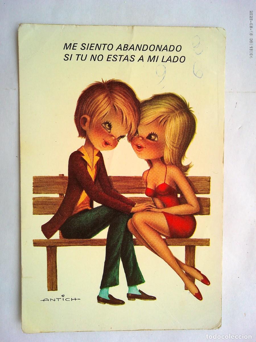 Postales: BONITA POSTAL CON DIBUJO DE PAREJA ENAMORADA . A&Ntilde;OS 70