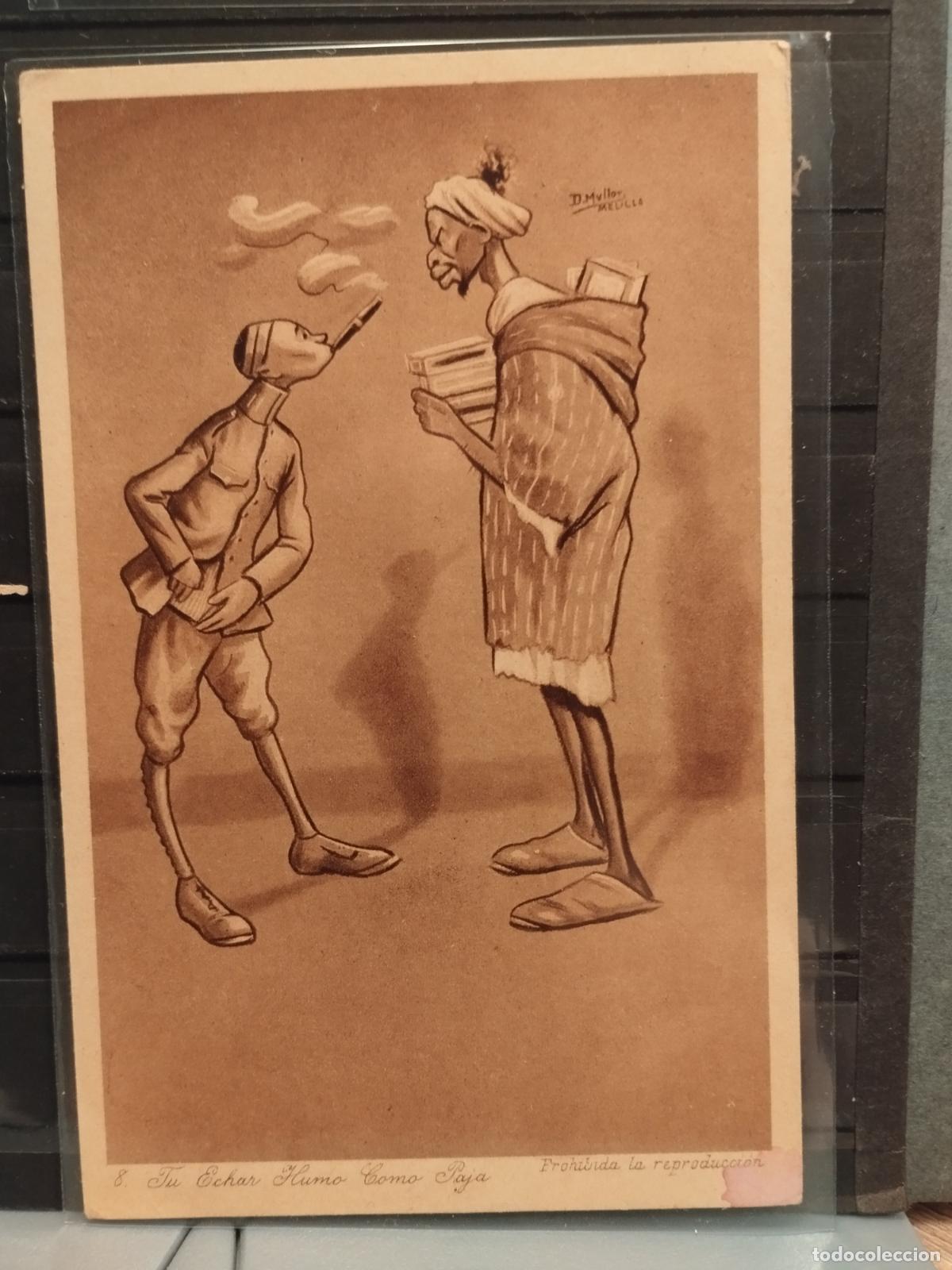 Postales: POSTAL. HUMORISTICA MILITAR. SOLDADO Y MORISCO. TU ECHAR HUMO COMO PAJA SIN CIRCULAR.