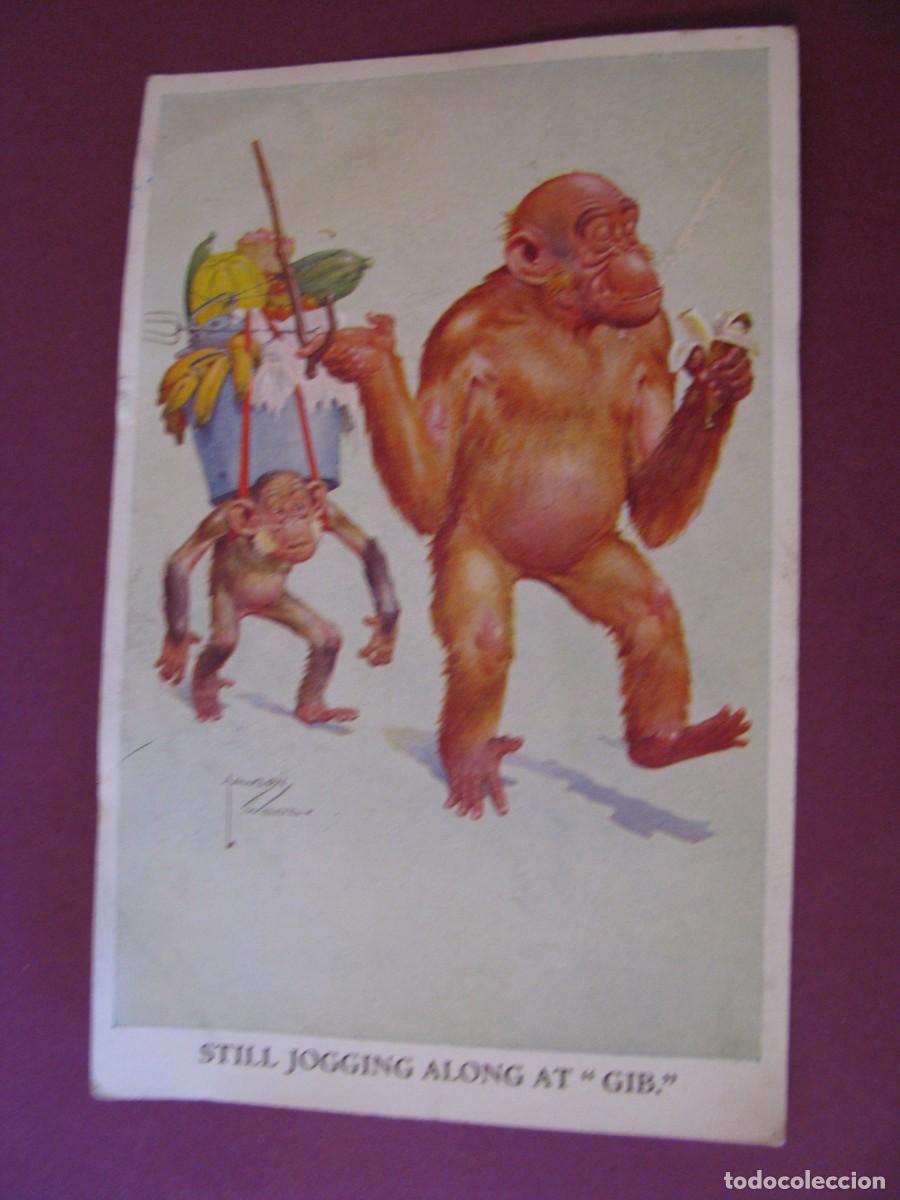 Postales: POSTAL CARICATURA DE IL. LAWSON WOOD. SERIE GRAN POP. STILL JOGGING ALOND AT GIBRALTAR.