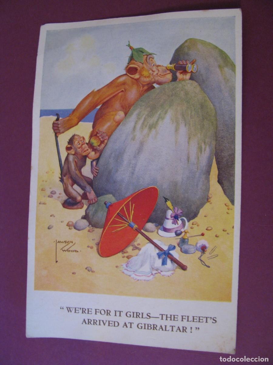 Postales: POSTAL DE IL. LAWSON WOOD. SERIE GRAN POP. WE'RE FOR IT GIRLS-THE FLEETS ARRIVED AT GIBRALTAR!