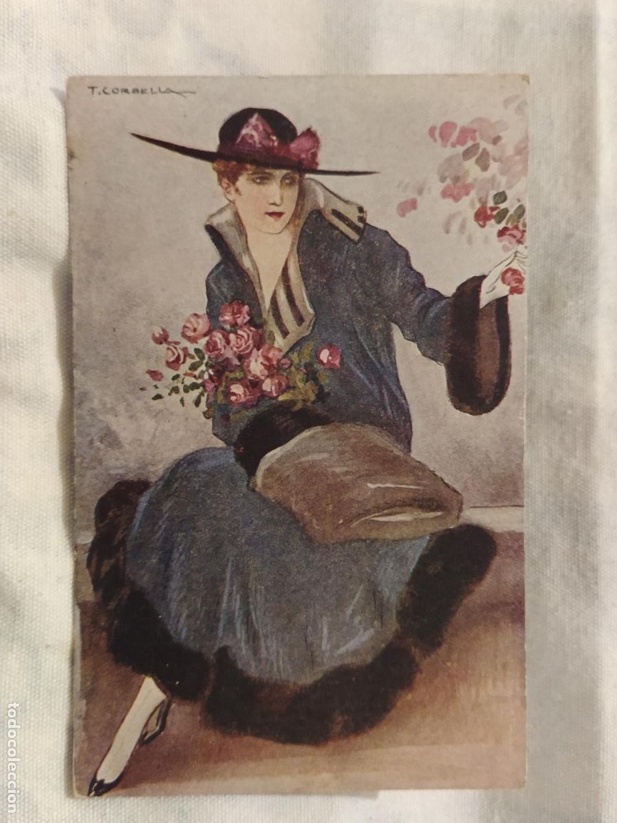 Postales: TITO CORBELLA - LA MUJER DE LAS FLORES - POSTAL ANTIGUA -(116.114)