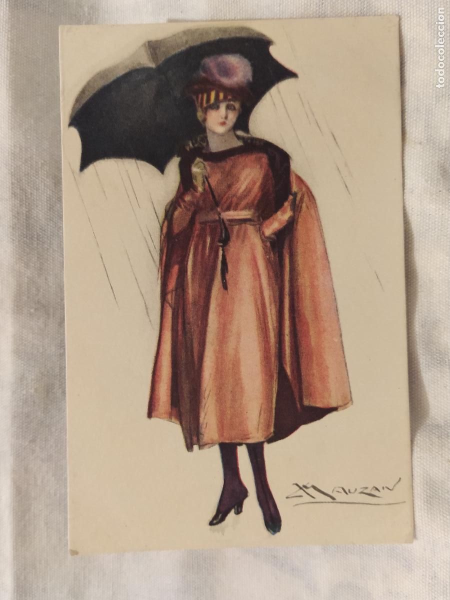 Postales: MAUZAN - LA MUJER DEL PARAGUAS - POSTAL ANTIGUA -(116.115)