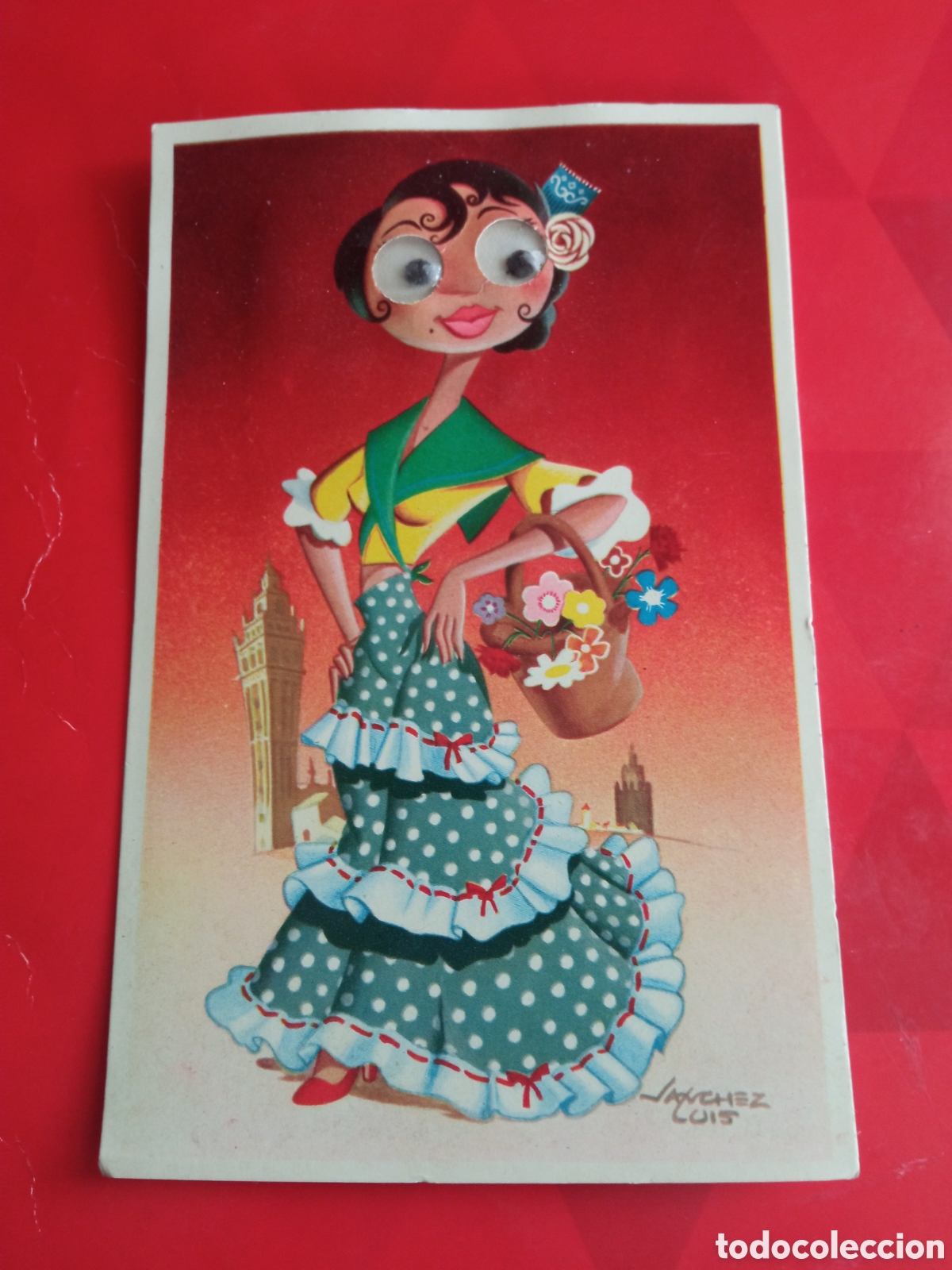 Postales: Antigua postal con movimiento, Ilustracion de Lu&iacute;s S&aacute;nchez