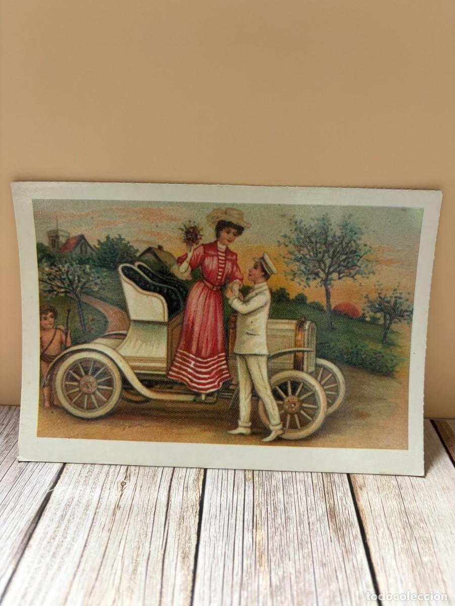 Postales: TARJETA POSTAL &ndash; PAREJA Y AUTOM&Oacute;VIL ANTIGUO