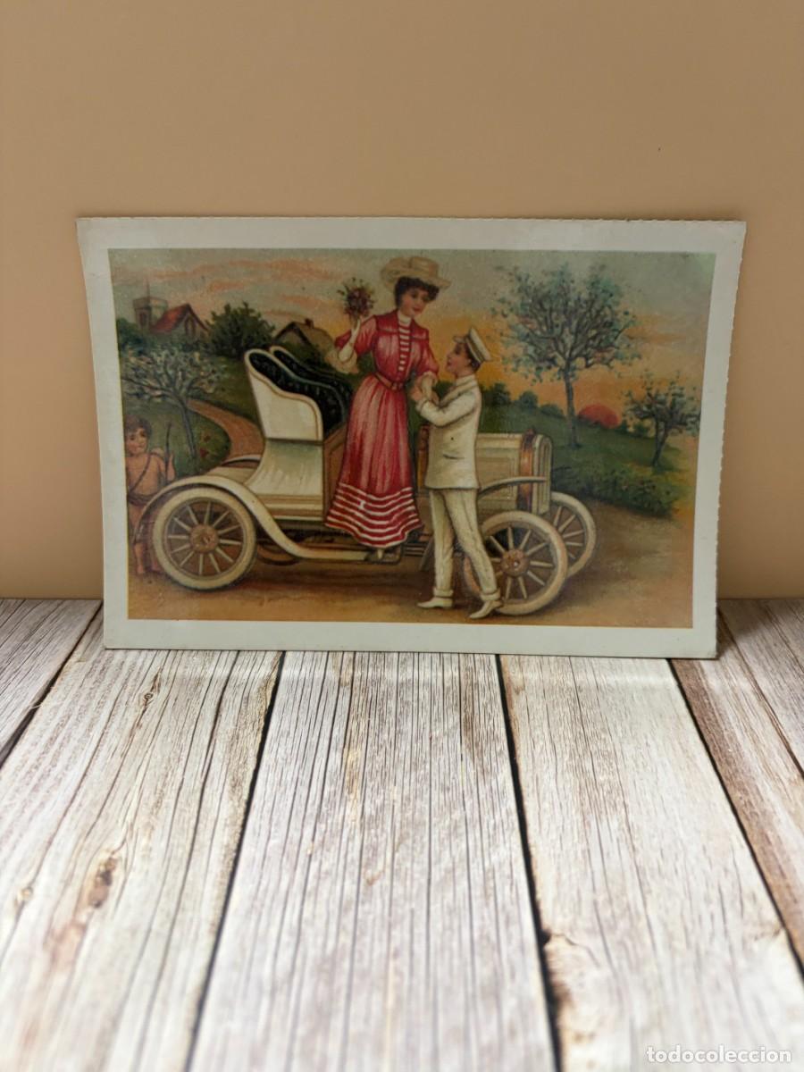 Postales: TARJETA POSTAL &ndash; PAREJA Y AUTOM&Oacute;VIL ANTIGUO