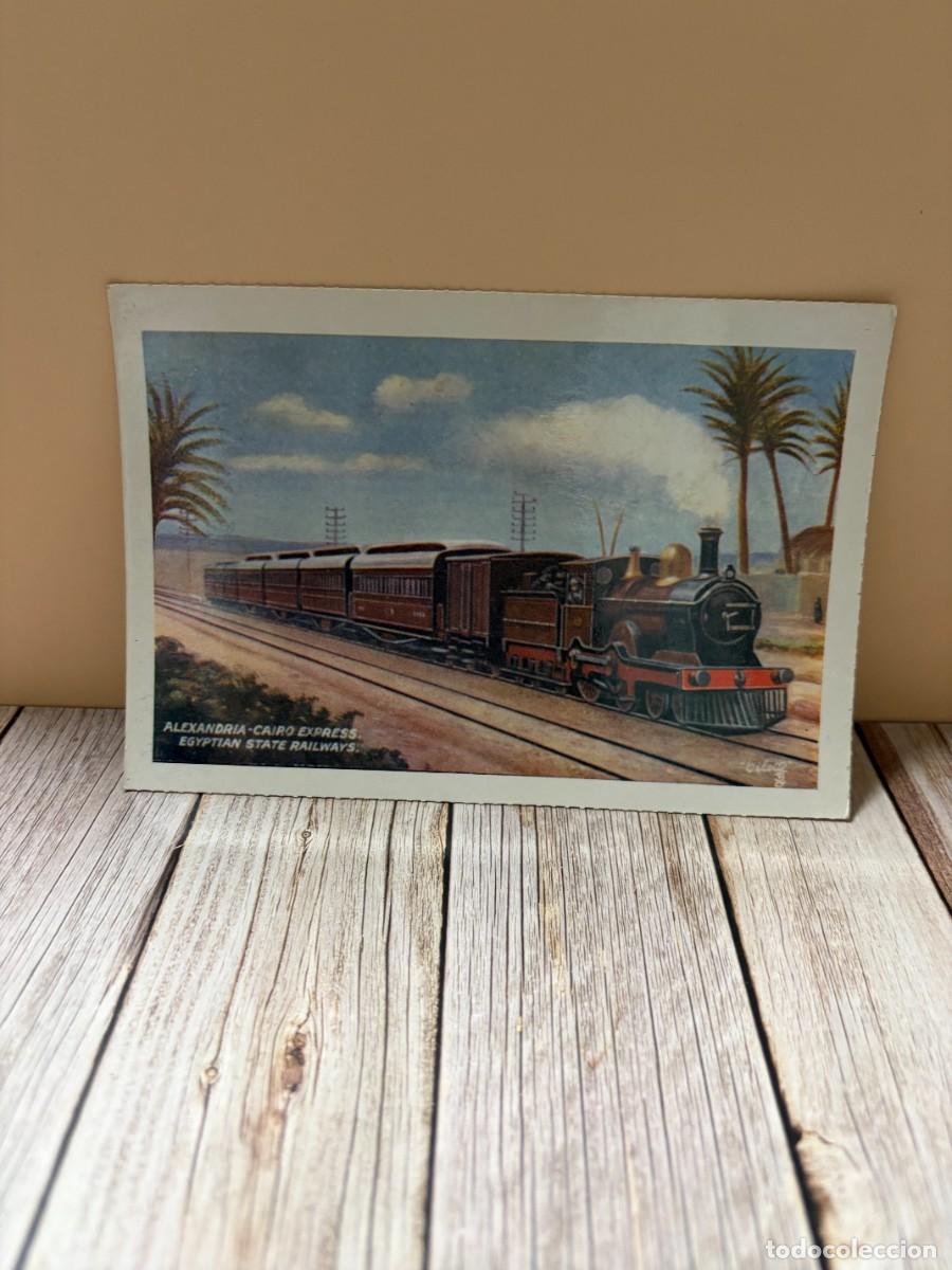 Postales: TARJETA POSTAL &ndash; TREN &ndash; ALEXANDRIA&ndash;CAIRO EXPRESS &ndash; EGYPT STATE RAILWAYS