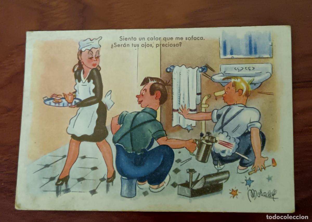 Postales: POSTAL HUMOR&Iacute;STICA ILUSTRADA POR MORADELL EDICIONES COL&Oacute;N SERIE 114/8 A&Ntilde;O 1948 ESCRITA 14X9,3 CM.