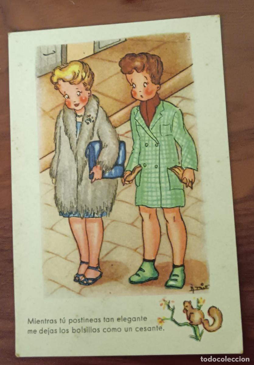 Postales: POSTAL INFANTIL HUMOR&Iacute;STICA JRR SERIE 26 A&Ntilde;O 1948 ESCRITA 13,5X9 CM.