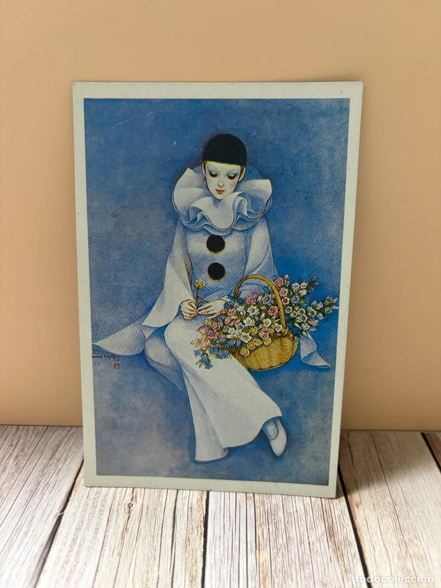 Postales: TARJETA POSTAL ARTE &ndash; PIERROT CON FLORES