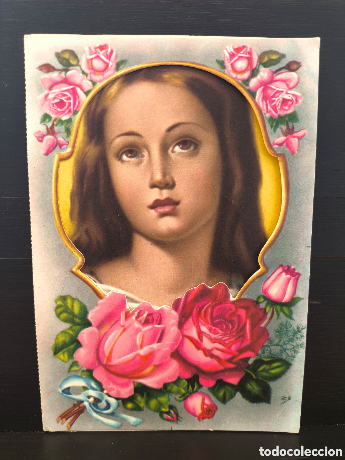 Postales: Antigua tarjeta postal ilustrada desplegable Virgen Flores Rosas il. ZS ZSolt Ed. ES 60/7