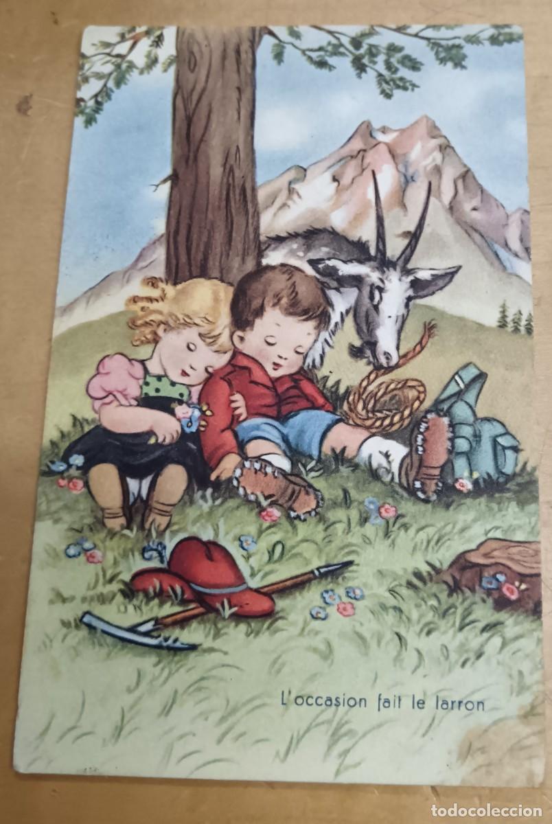 Postales: POSTAL INFANTIL HUMOR&Iacute;STICA A&Ntilde;O 1954 ESCRITA 14X9 CM.