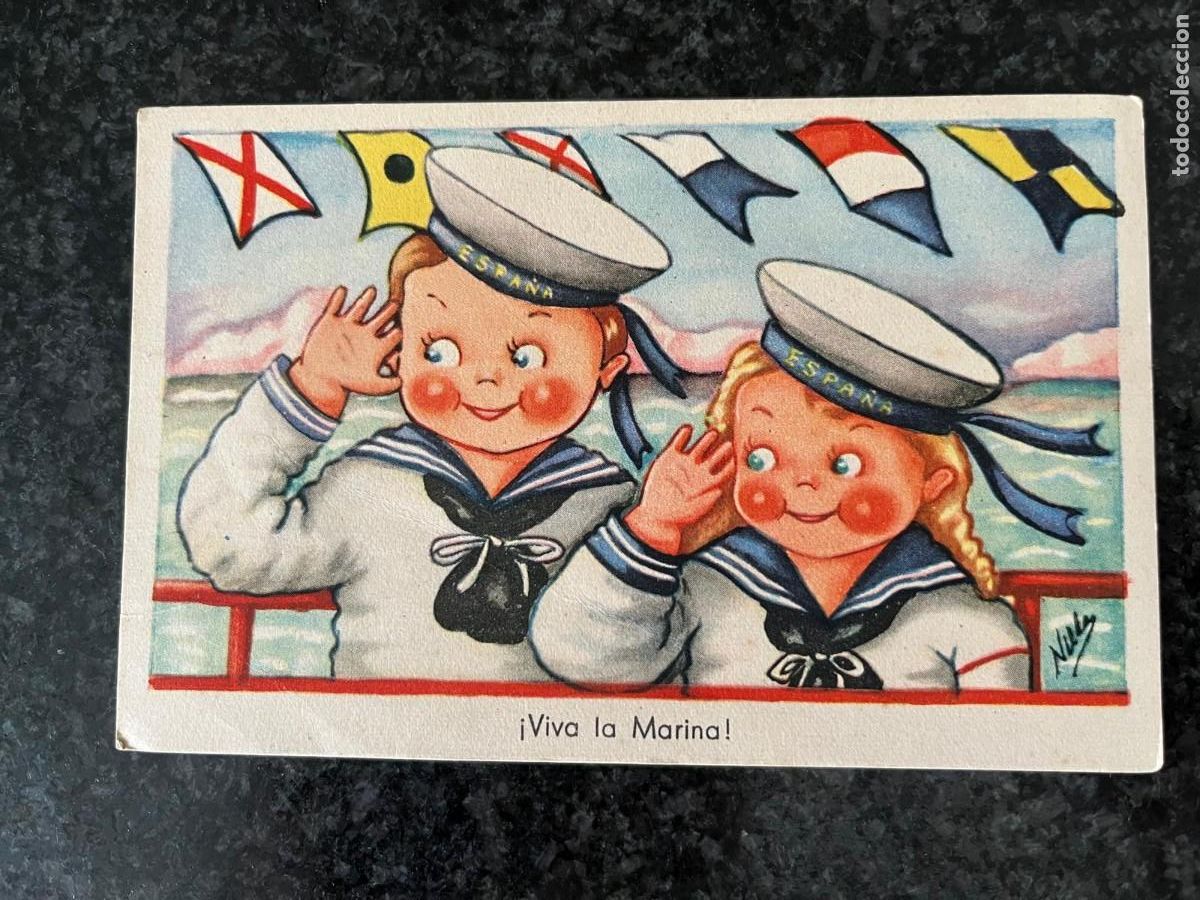 Postales: postal mili viva la marina escrita 1951