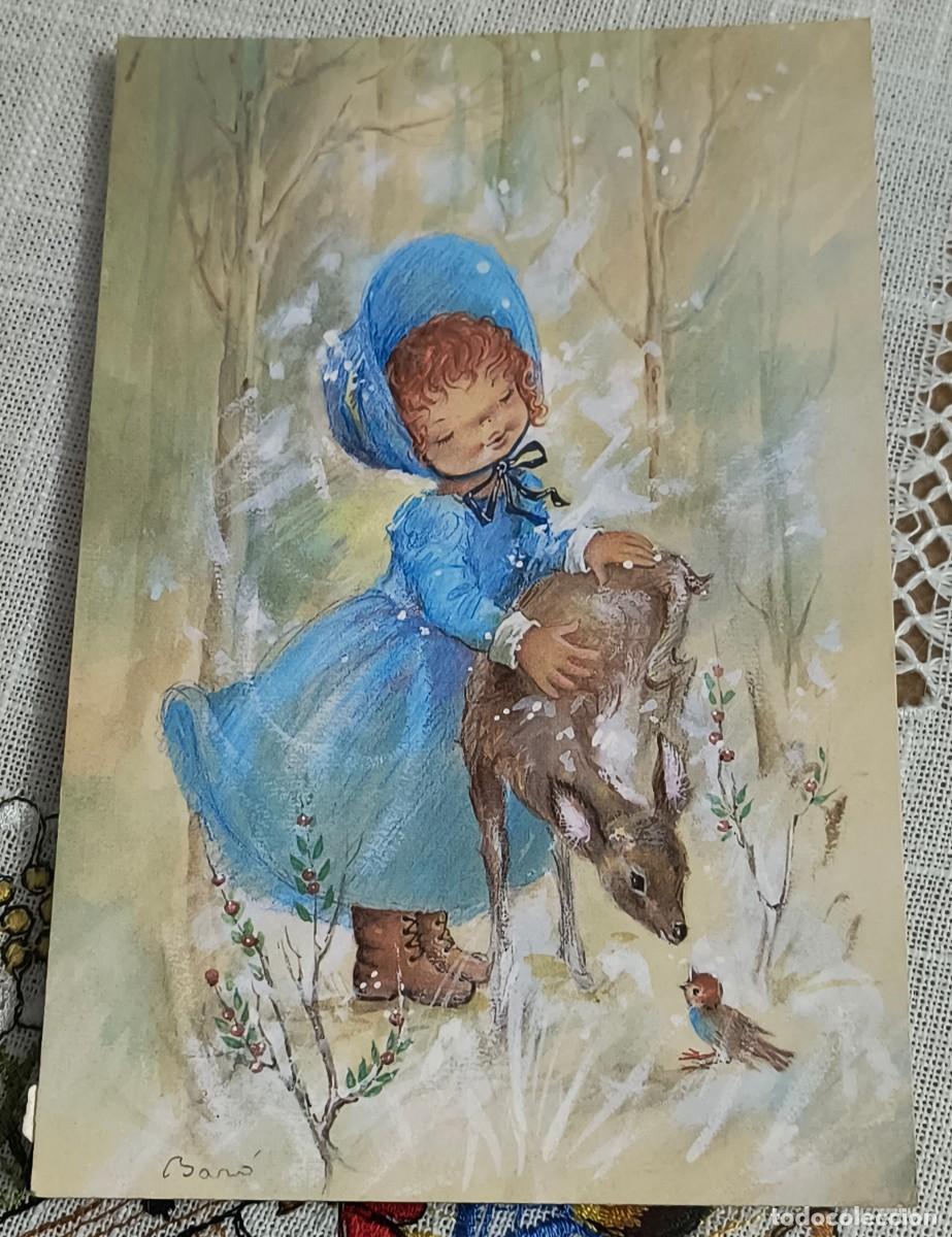 Postales: POSTAL | NI&Ntilde;A CON ANIMALES DEL BOSQUE - CYZ 7921-C