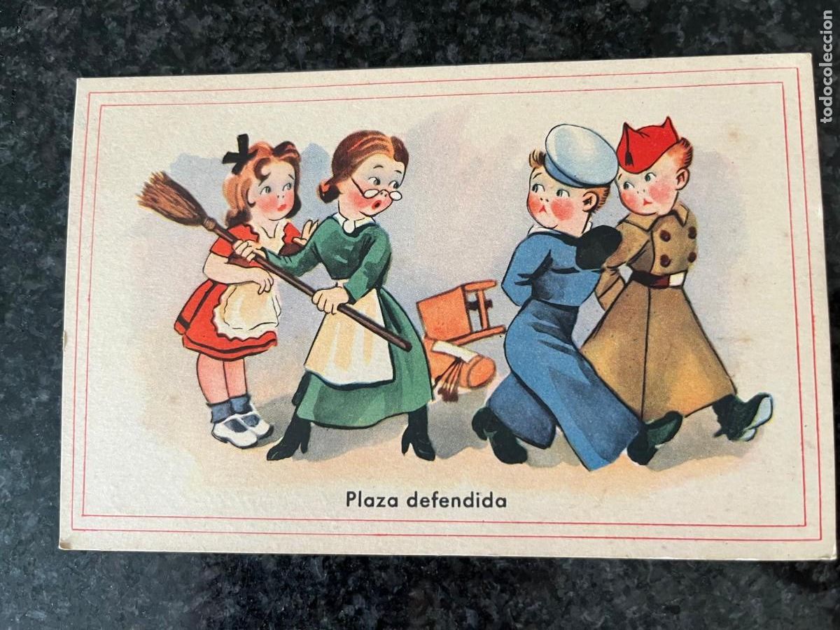 Postales: postal mili plaza defendida marino y soldado de tierra escrita 1953