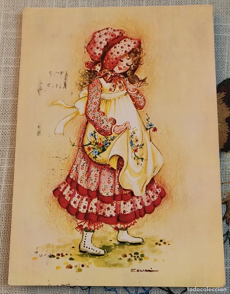 Postales: POSTAL | MUCHACHA CON FLORES - COLECCI&Oacute;N PERLA 234/3