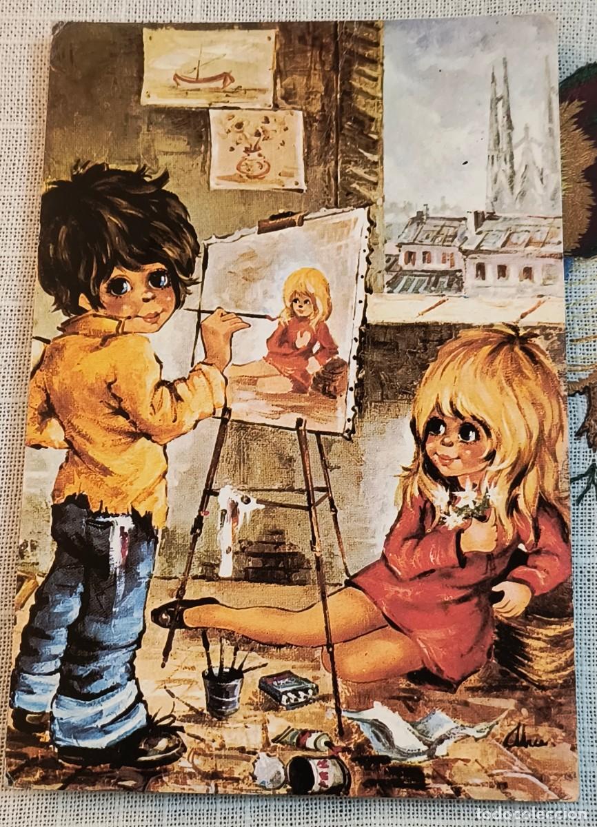 Postales: POSTAL | PINTOR Y MUCHACHA - TALLER OCUPACIONAL STA. ISABEL