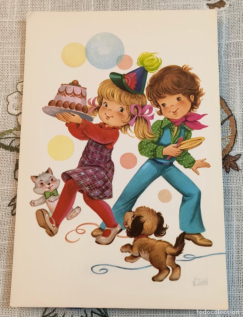 Postales: POSTAL | NI&Ntilde;OS CON MASCOTAS EN CUMPLEA&Ntilde;OS - CYZ 6099-D