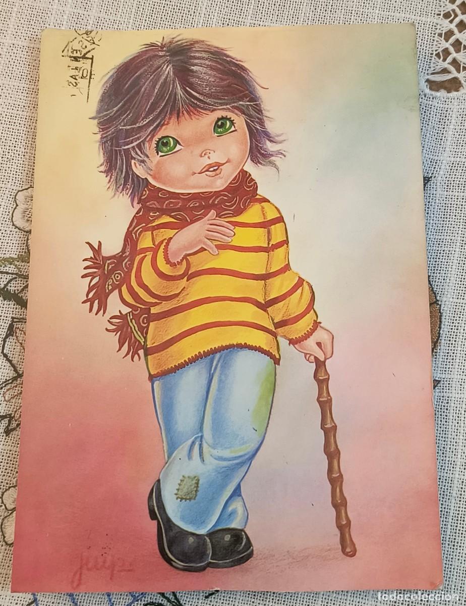 Postales: POSTAL | NI&Ntilde;O CON GARROTA - BERGAS