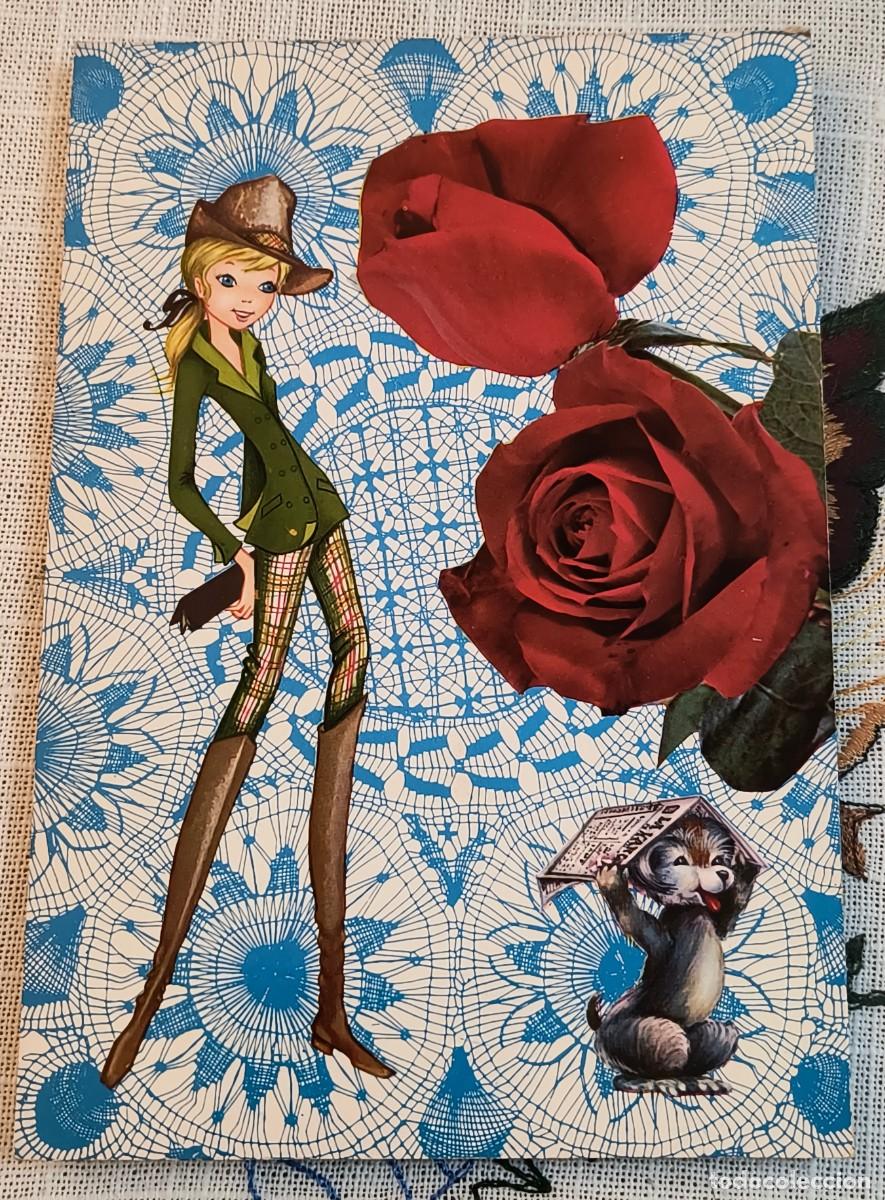 Postales: POSTAL | MUCHACHA CON PERRITO Y FLORES / BV P-20105-3