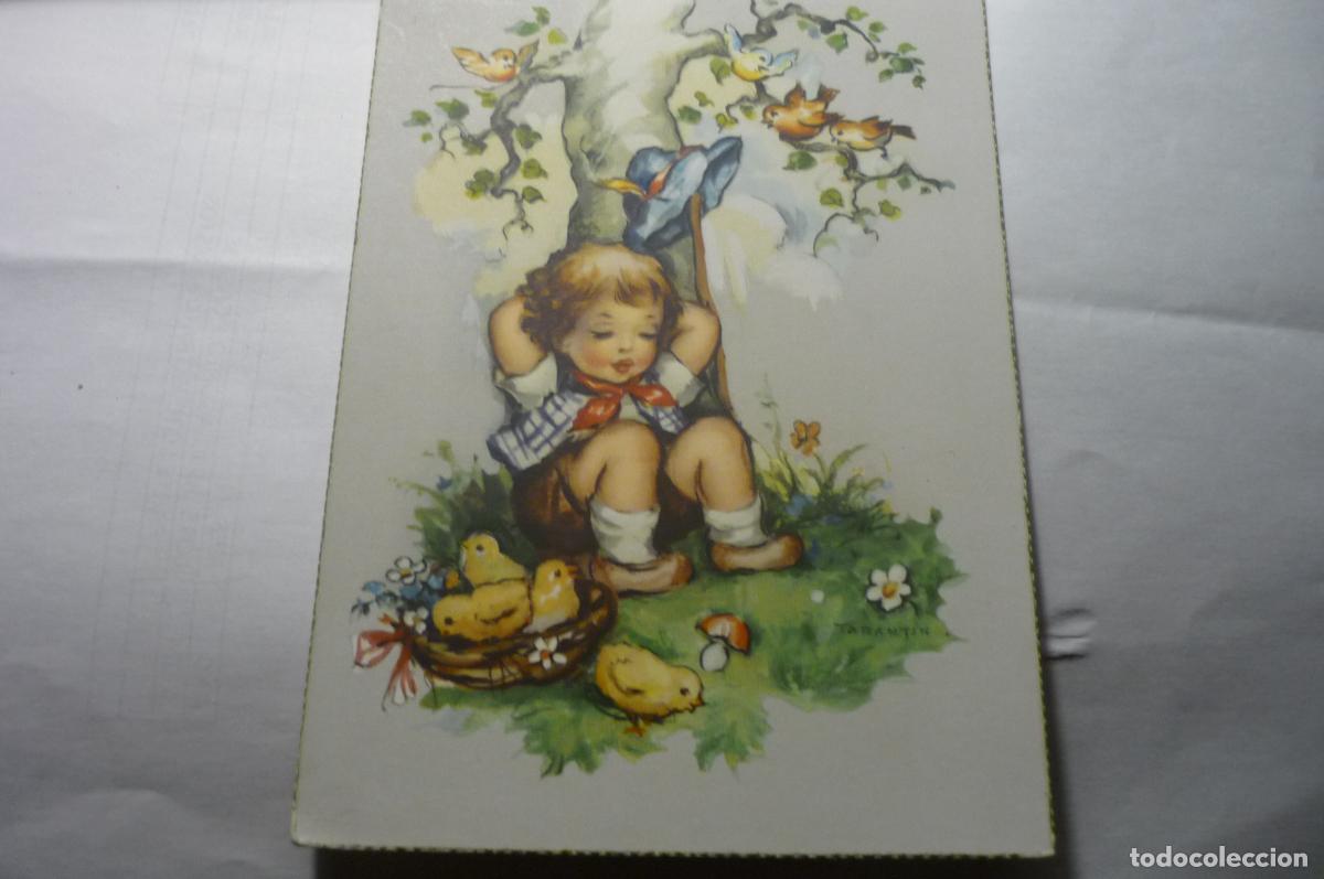 Postales: postal dibujo tarantin ni&ntilde;a campo escrita