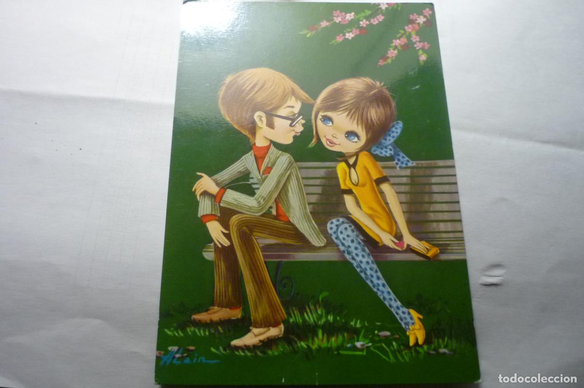 Postales: postal enamorados dibujo aain escrita c y z 6856