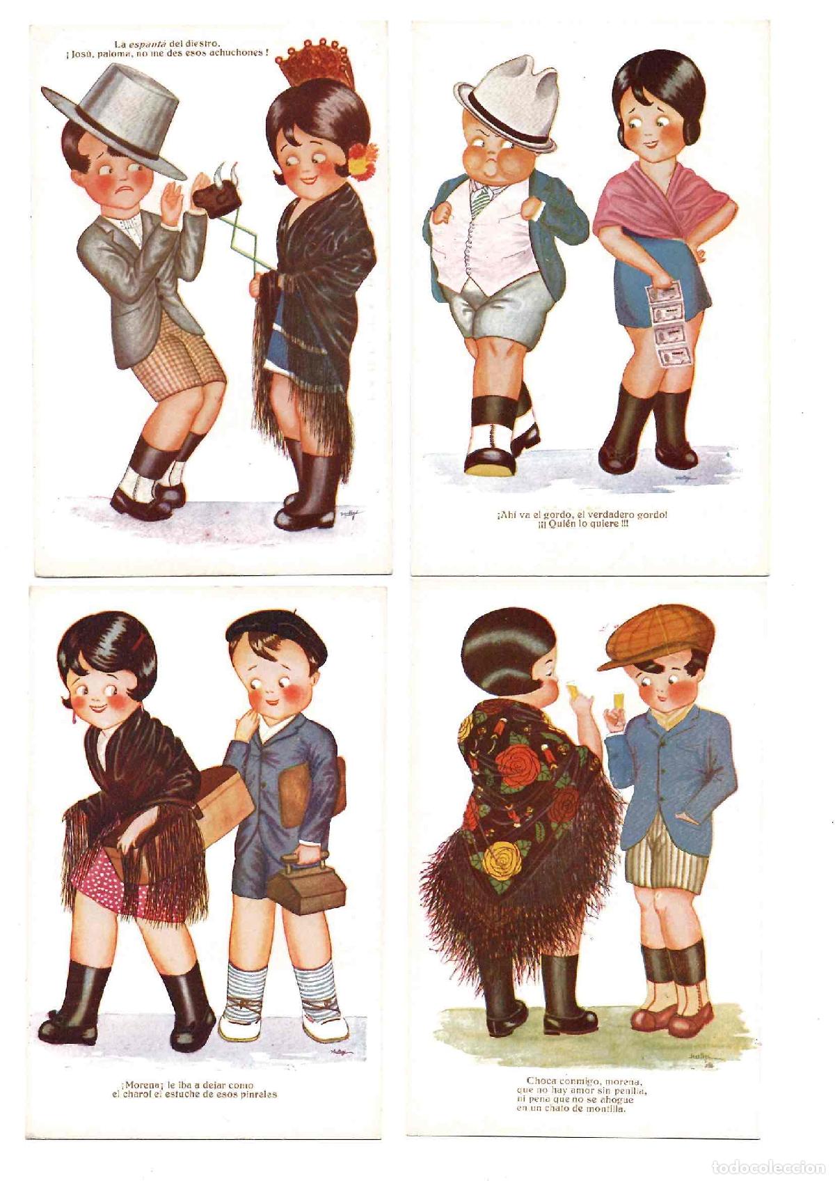 Postales: LOTE DE 6 TARJETAS CHULOS MADRILE&Ntilde;OS ILUSTRADAS POR HERTOGS