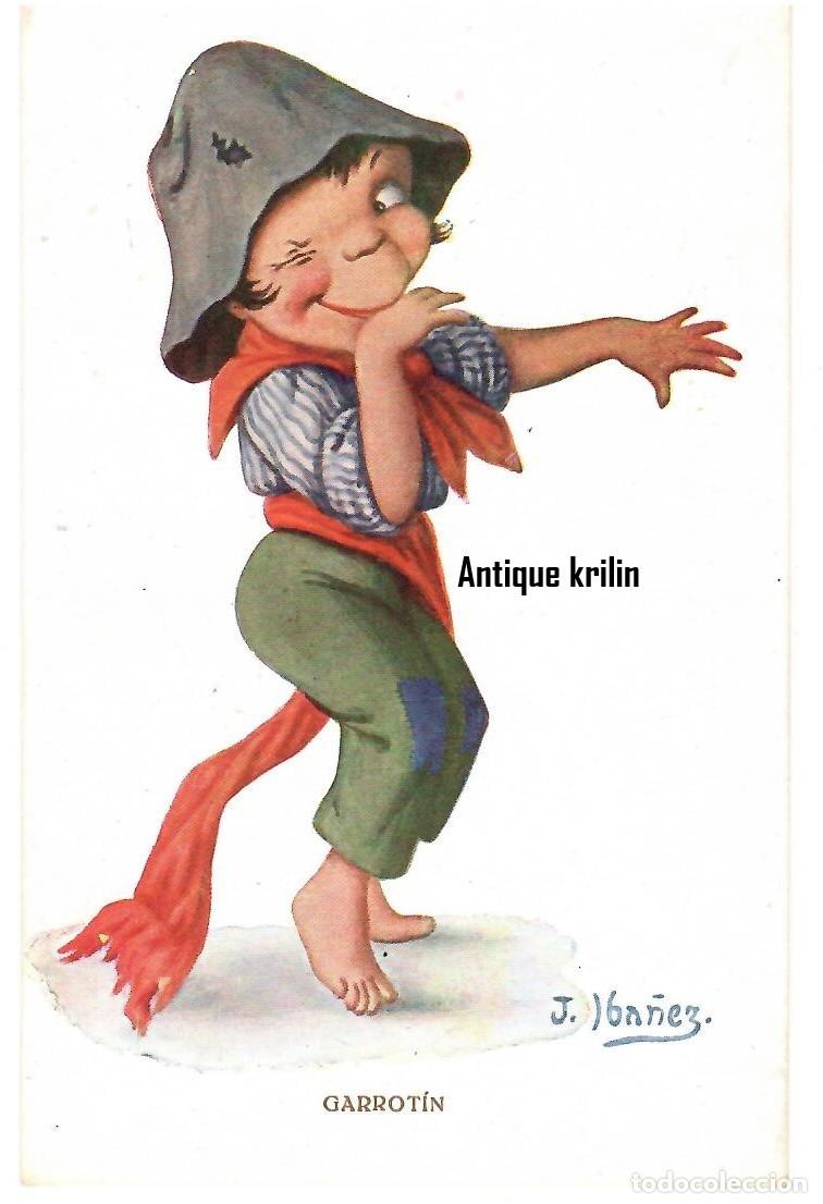 Postales: EDICIONES VICTORIA - COLL SALIETI N&ordm; 524 GARROTIN / ILUSTRA J. IBA&Ntilde;EZ / SIN FRANQUEAR