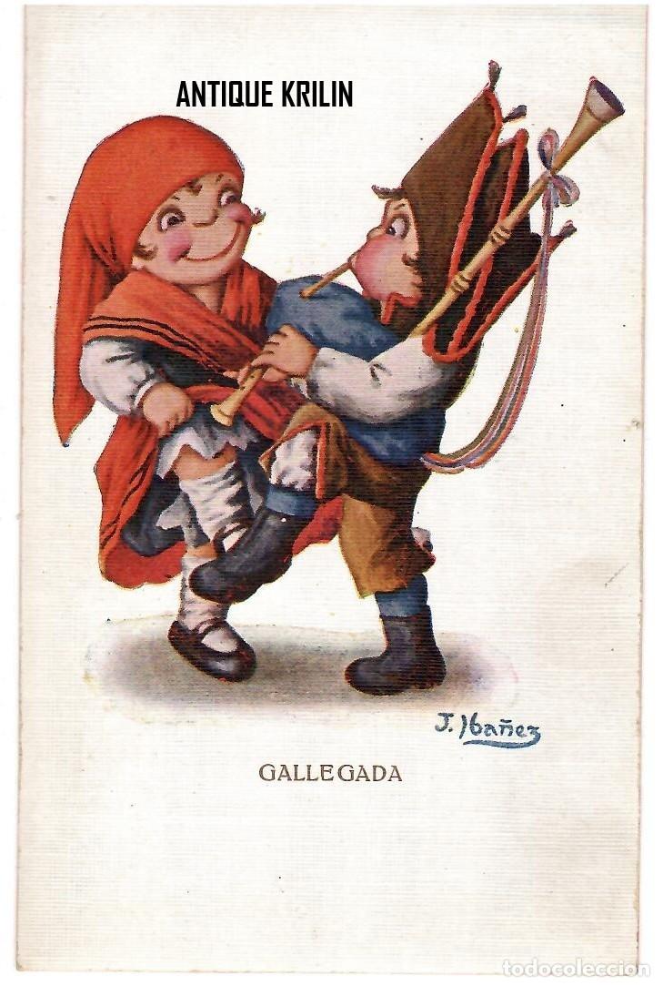 Postales: EDICIONES VICTORIA - COLL SALIETI / GALLEGADA / ILUSTRA J. IBA&Ntilde;EZ / SIN FRANQUEAR