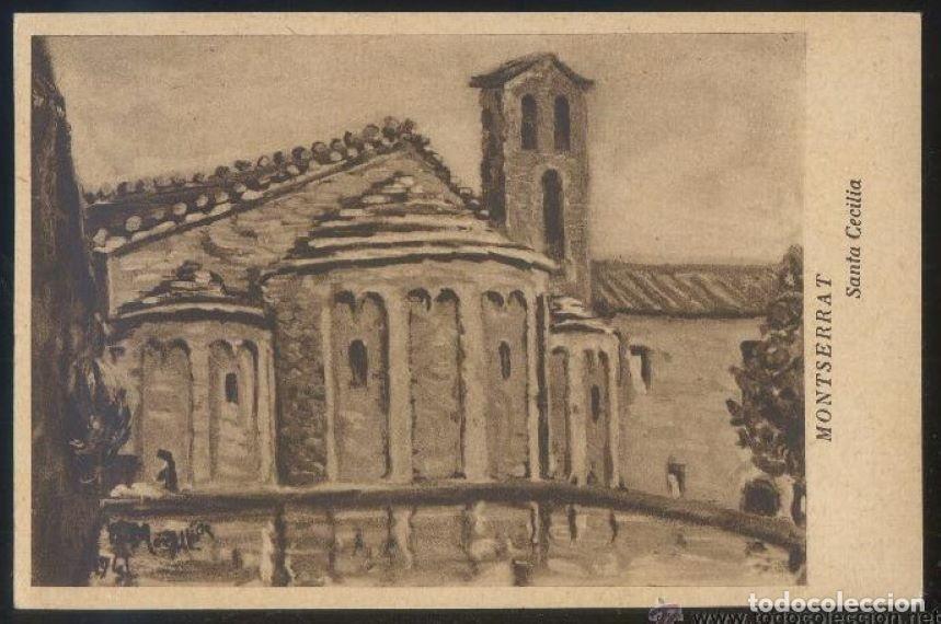 Postkarten: *Montserrat. Santa Cecilia* Ilustraci&oacute;n: J. Soler de Morell. Nueva.
