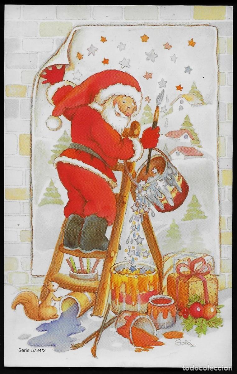 Postales: 2083V -PAP&Aacute; NOEL SIEMPRE PINTA COLOR SIMPATICA POSTAL SERIE 5724.2 - MIDE 13,5X8,5 CM - ILUSTRA SOL&Aacute;