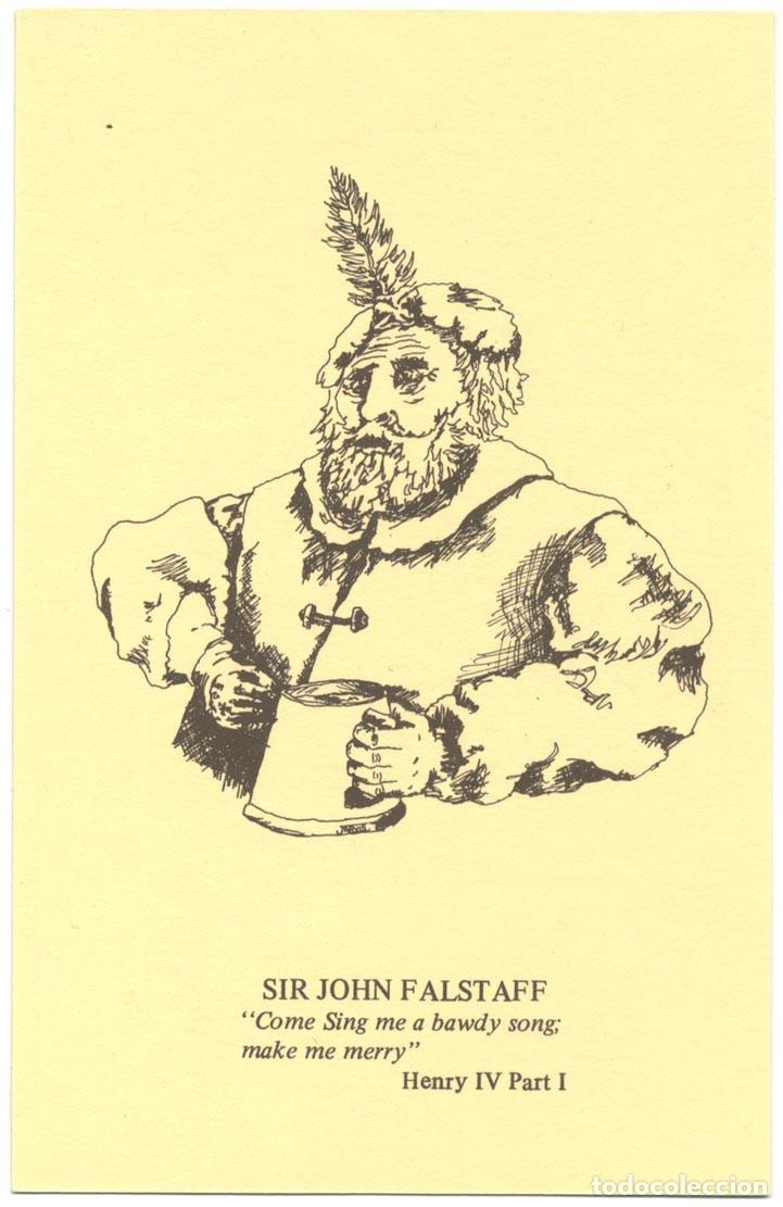 Postales: 4 Postales Botton, Feste, Malvolio, Falstaff_Veldale (Shakespeare's Players)