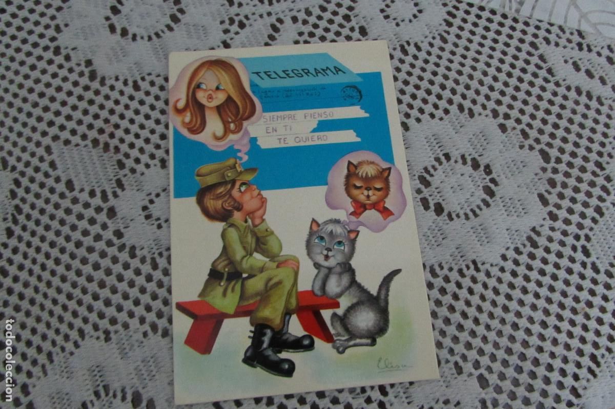 Postales: POSTAL: MILI: TELEGRAMA: siempre pienso en ti-escrito