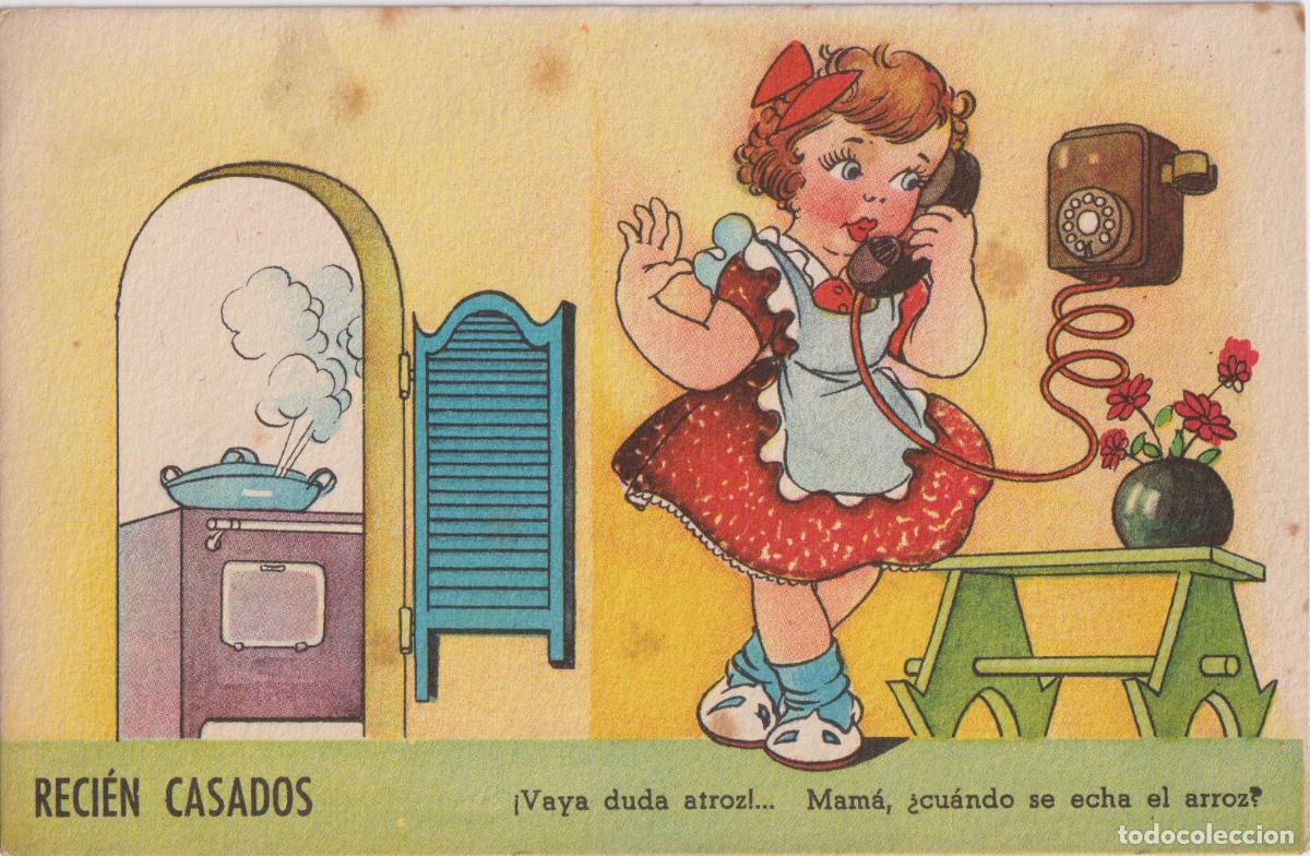 Postales: ILUSTRADOR: DESCONOCIDO, RECI&Eacute;N CASADOS - EDICIONES TRIO SERIE U - ESCRITA