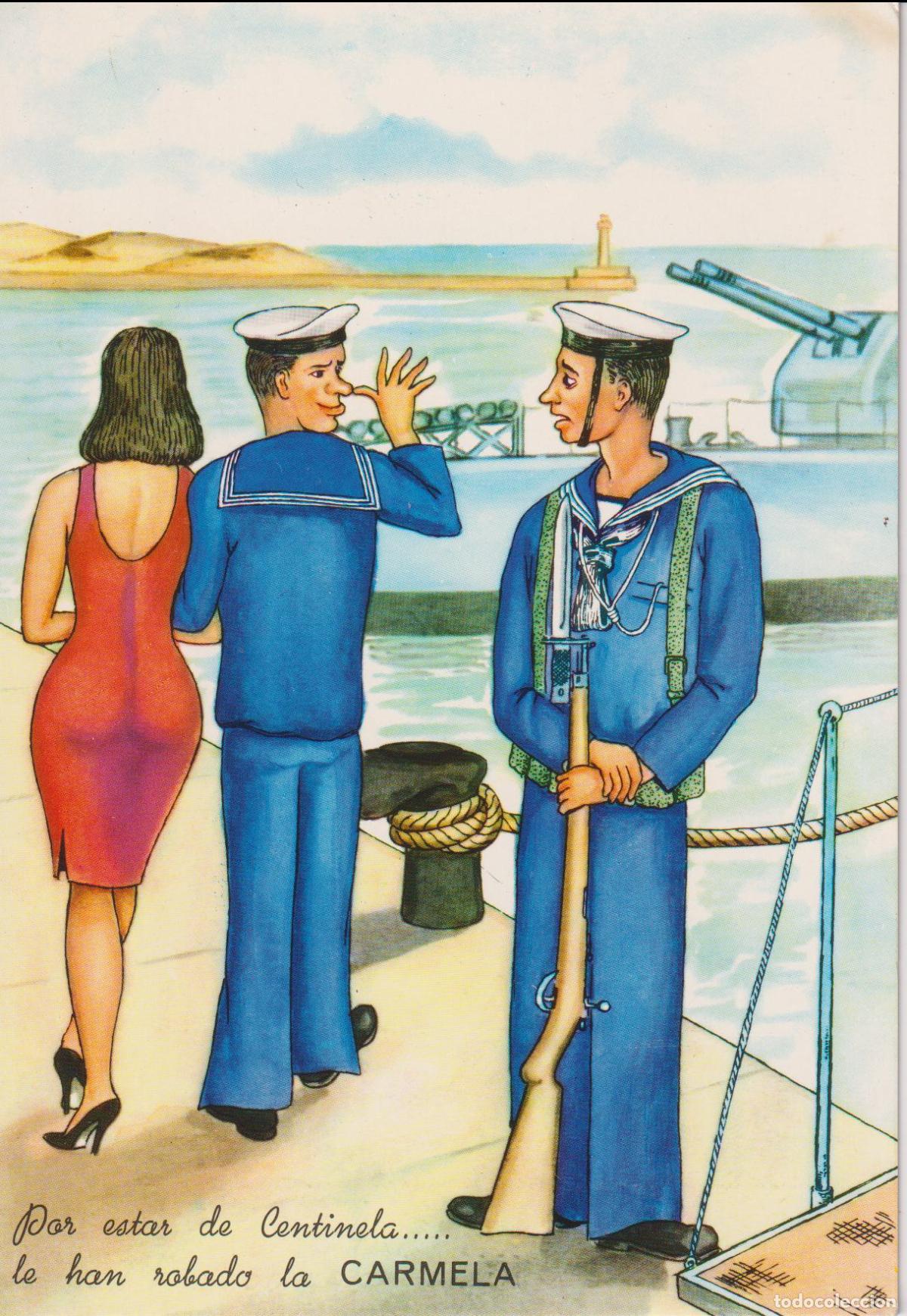 Postales: ILUSTRADOR: DESCONOCIDO,POR ESTAR DE CENTINELA.. LE HAN ROBADO LA CARMELA &ndash; EXCLUSIVAS GIVI &ndash; S/C