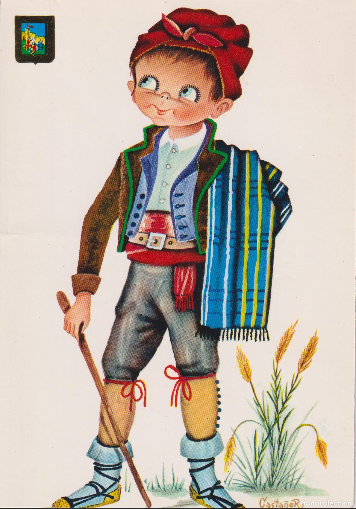 Postales: ILUSTRADOR: CASTA&Ntilde;ER, TRAJES REGIONALES: GUADALAJARA &ndash; ESCUDO DE ORO N&ordm;3010/38 &ndash; ESCRITA