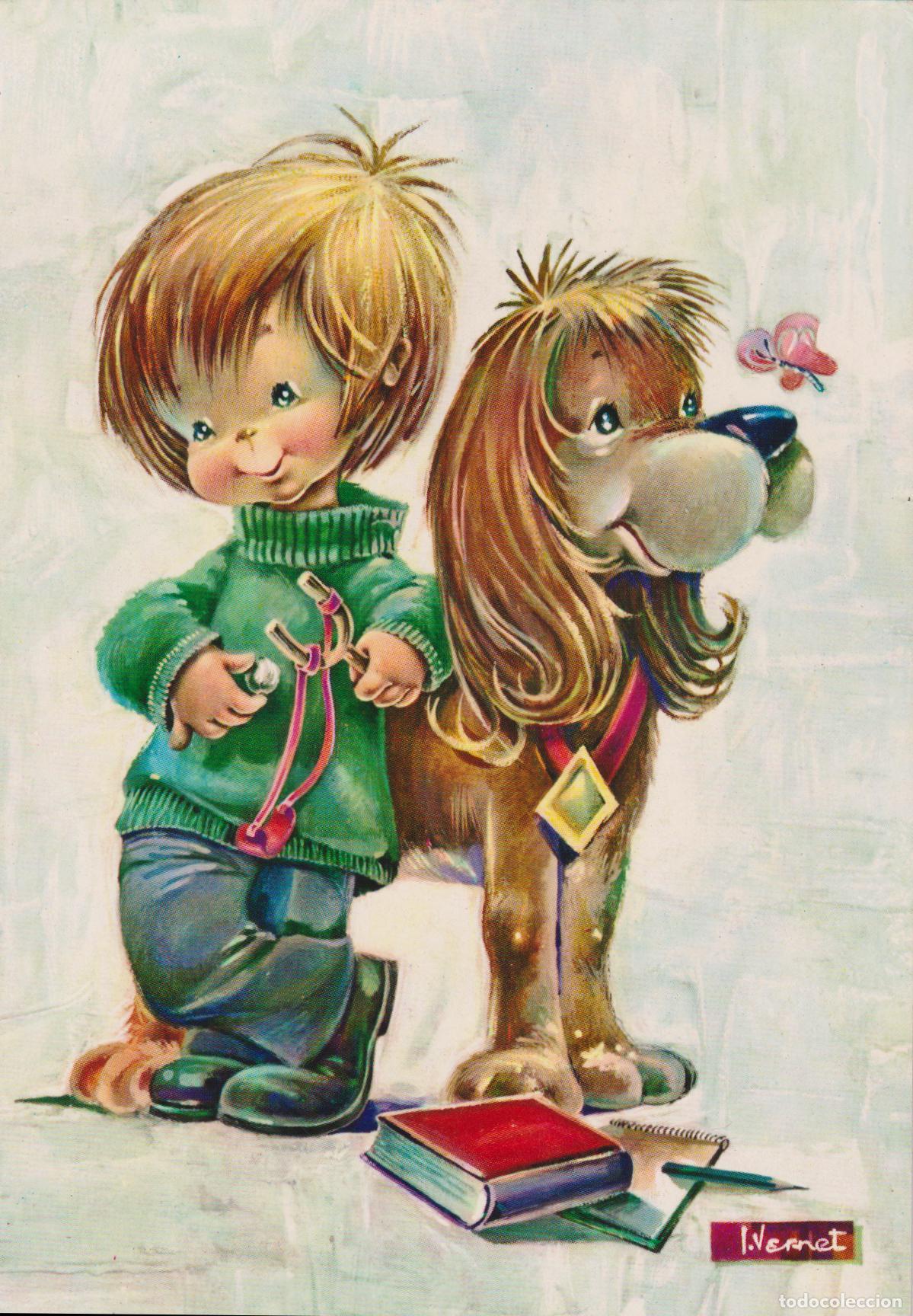 Postales: ILUSTRADOR: I.VERNET, MI MEJOR AMIGO &ndash; EDITA CyZ 6607 &ndash; ESCRITA 1965