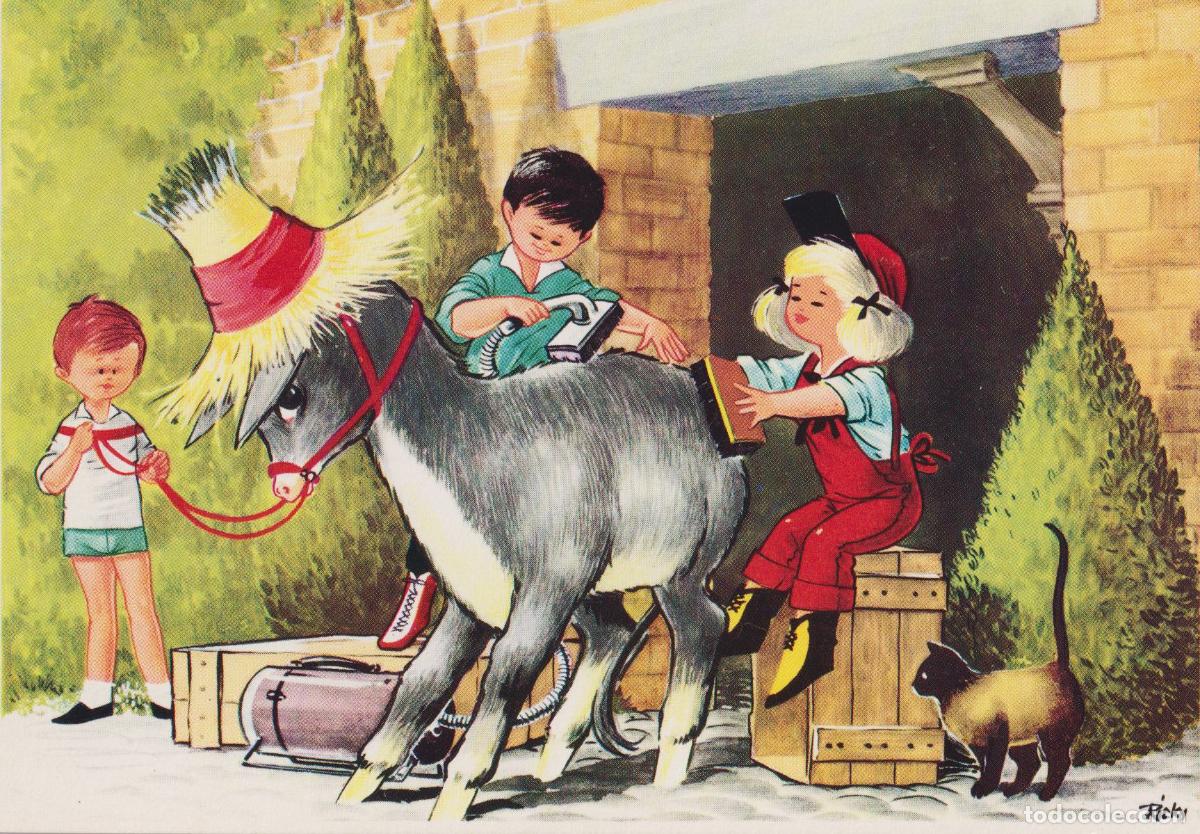 Postales: ILUSTRADOR: RICKY, CEPILLANDO AL BURRO &ndash; JC 65305 &ndash; S/C