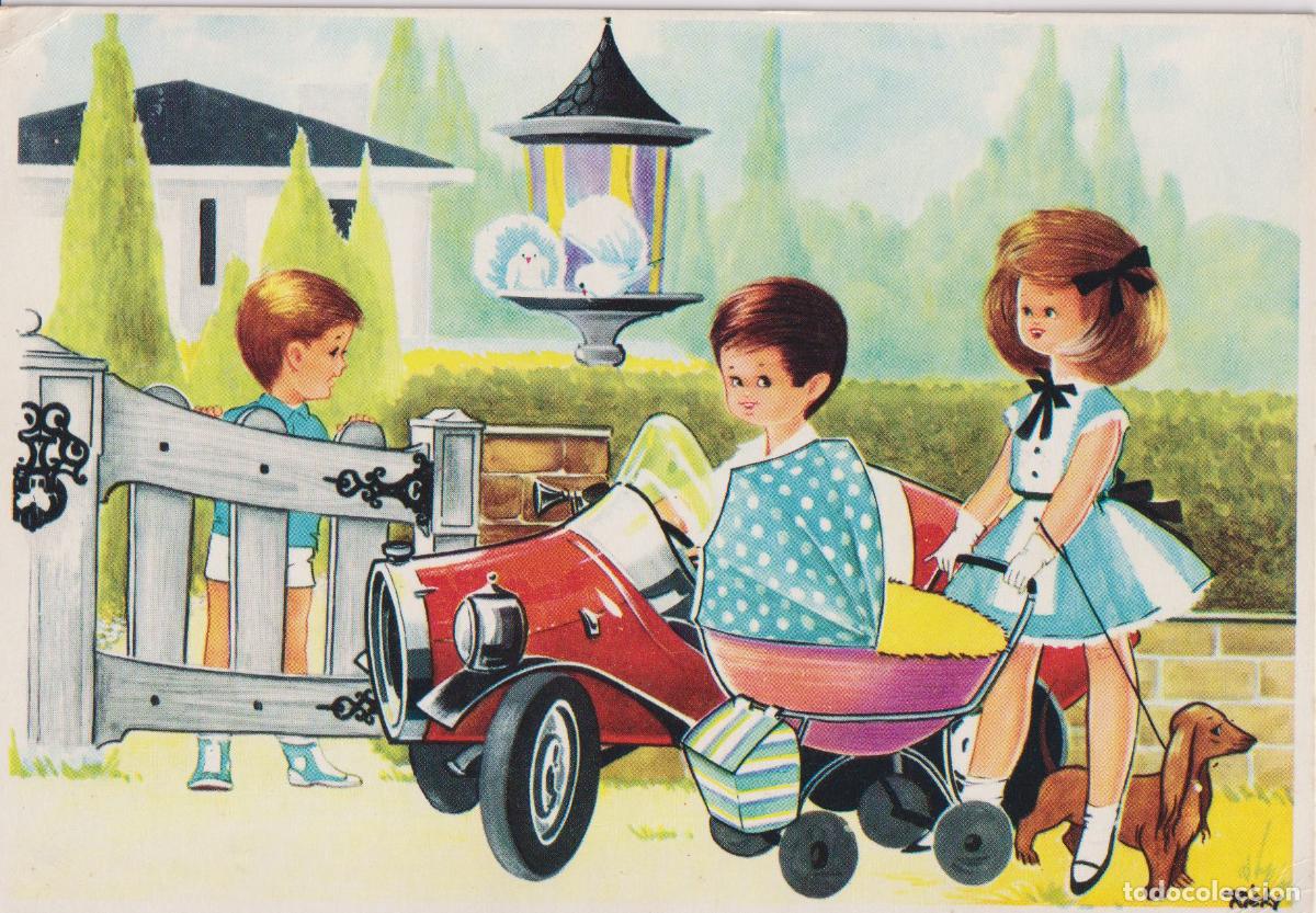 Postales: ILUSTRADOR: RICKY, COCHE Y COCHECITO &ndash; JC 65305 &ndash; CIRCULADA 1966