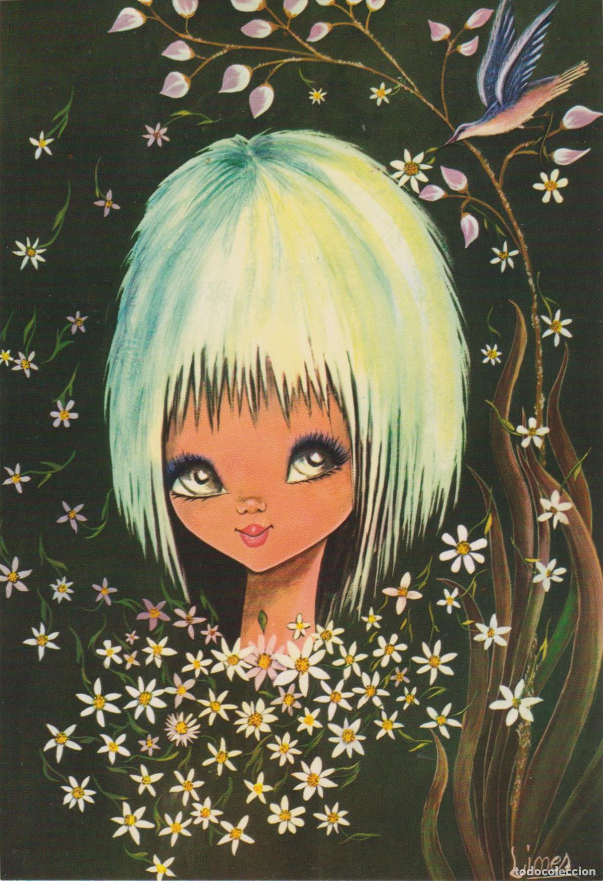 Postales: ILUSTRADOR: LIMES, JOVEN, AURA DE MARGARITAS &ndash; BV P20082-2 &ndash; S/C