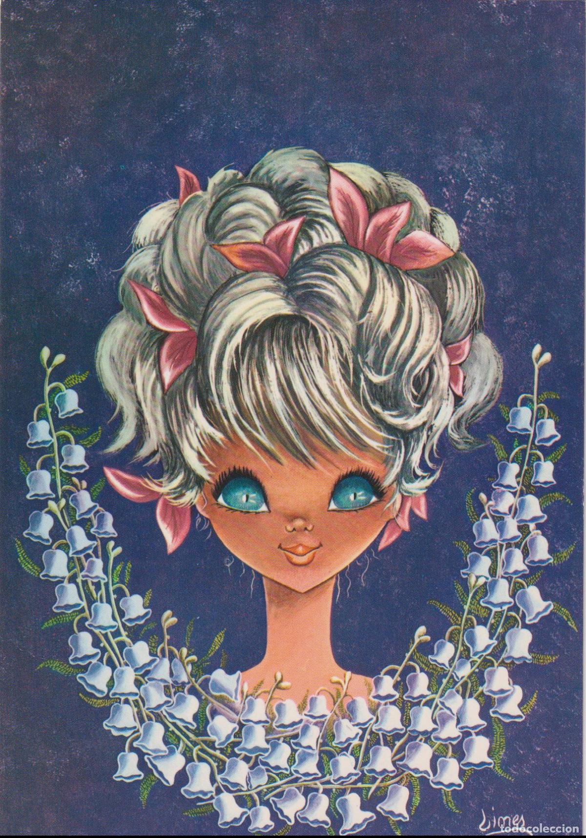 Postales: ILUSTRADOR: LIMES, JOVEN, CAMPANILLAS, FLORES &ndash; BV P20082-1 &ndash; S/C