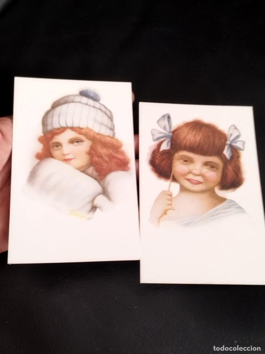 Postales: Dos antiguas tarjetas postales de caricaturas, dibujos. N&ordm; 613-614 cabeza de ni&ntilde;a. J. iba&ntilde;ez-