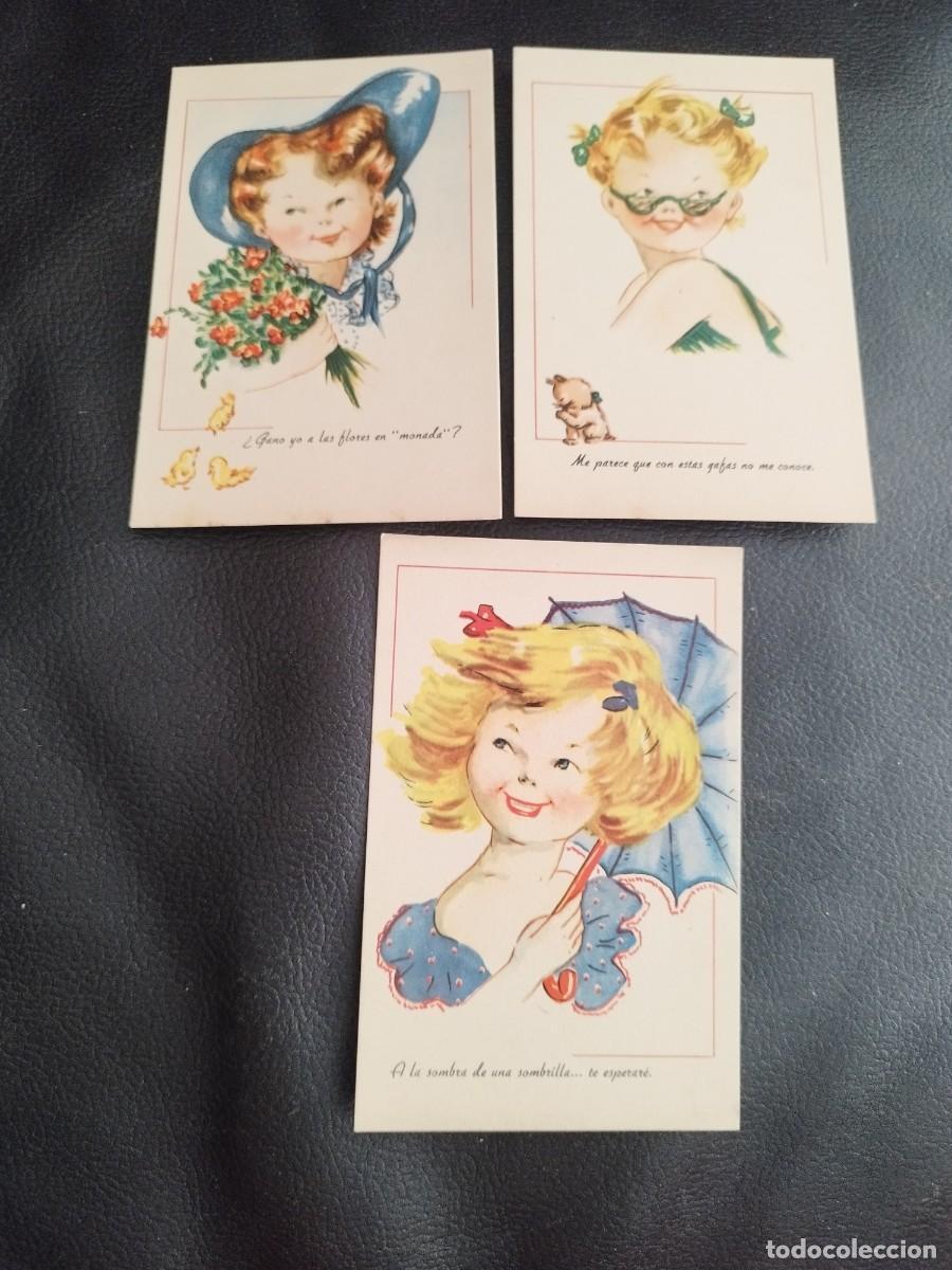 Postales: Coleccion de 4 tarjetas postales de Mari Pepa, ilustrada por Mar&iacute;a Claret en la d&eacute;cada de 1950.
