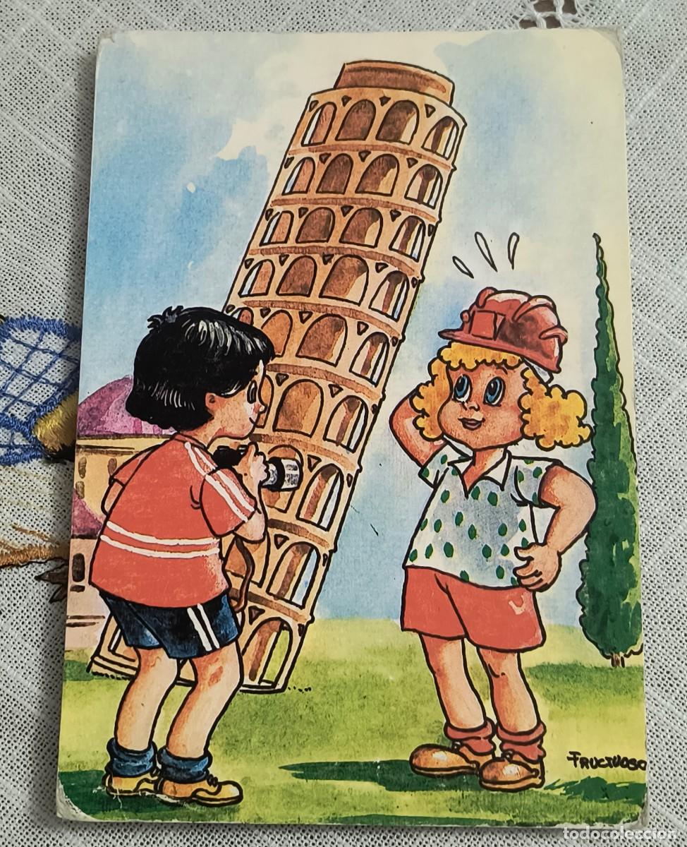 Postales: POSTAL | TURISTAS JUNTO A LA TORRE DE PISA